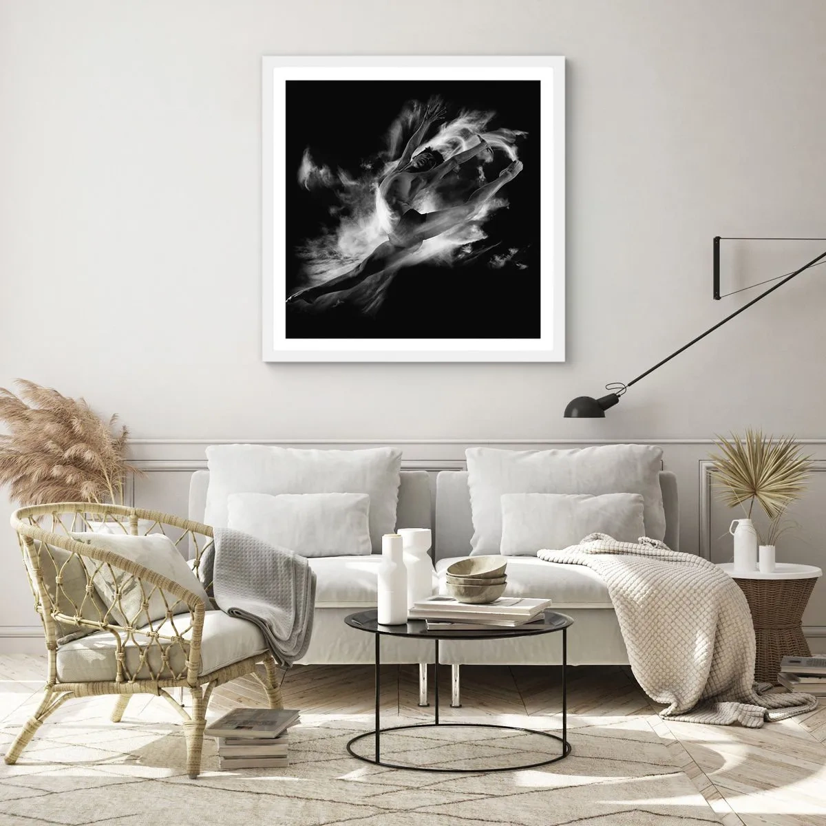 Plakát v bílém rámu - Zastaven za letu - 50x50 cm