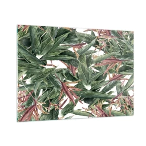 Obraz na skle - Smaragdově-liliové houští - 100x70 cm