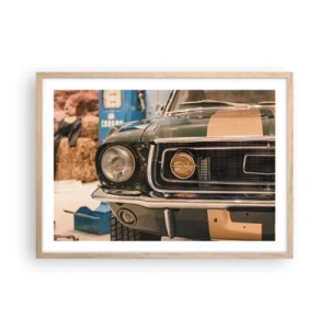 Plakát v rámu světlý dub - Setkání s legendou - 70x50 cm