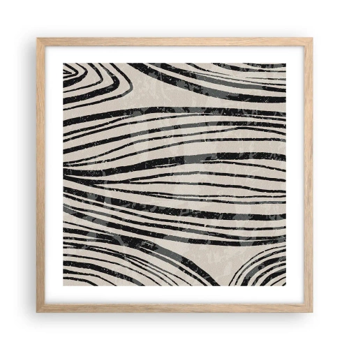 Plakát v rámu světlý dub - Močál s liniemi - 50x50 cm