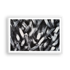 Plakát v bílém rámu - Abstrakce v industriálním duchu - 91x61 cm