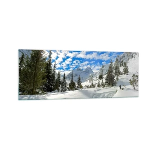 Obraz na skle - Ve sněhu a na slunci - 140x50 cm