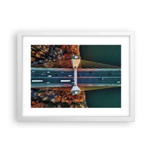 Plakát v bílém rámu - Za vodami, za lesy - 40x30 cm