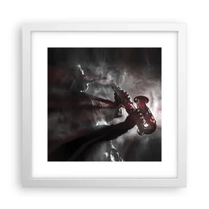 Plakát v bílém rámu - V oparu jazzu - 30x30 cm