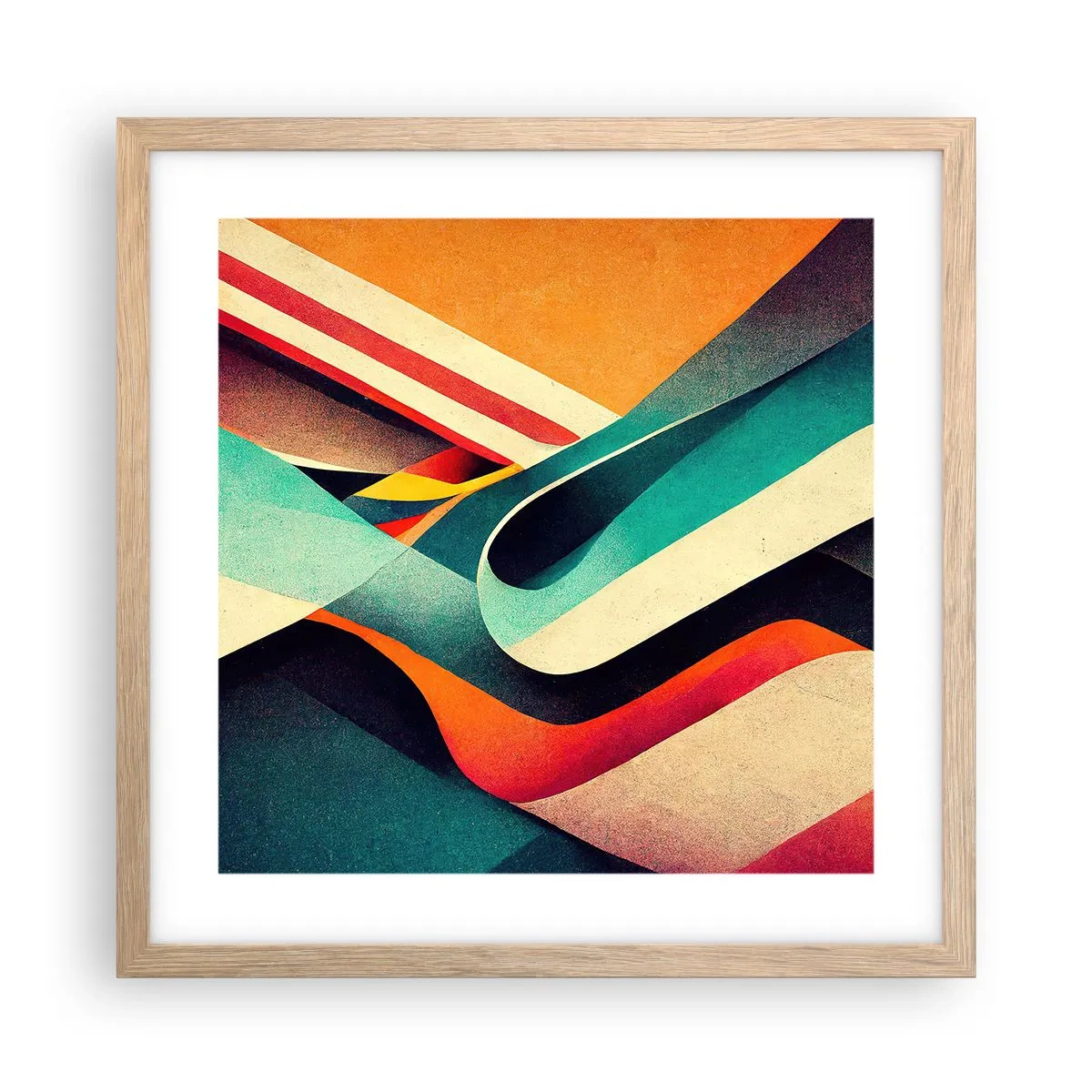Plakát v rámu světlý dub - Intenzivní kompozice - 40x40 cm