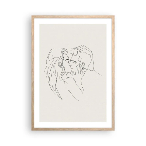 Plakát v rámu světlý dub - Zamotaní citem - 50x70 cm