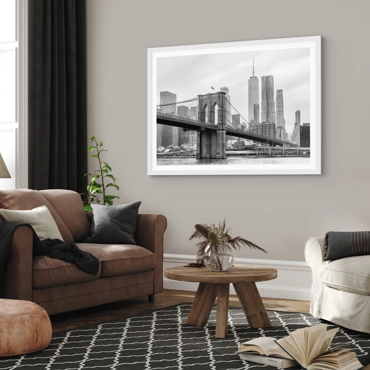 Plakát v bílém rámu - Newyorské zázraky - 70x50 cm