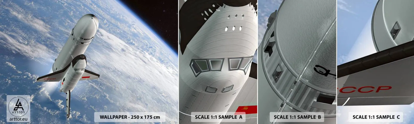 Vzor Fototapety Samolepicí Deluxe Sticker - Vesmírné nanebevstoupení - Kosmos, Sputnik, Vesmírná raketa - 100x30 cm