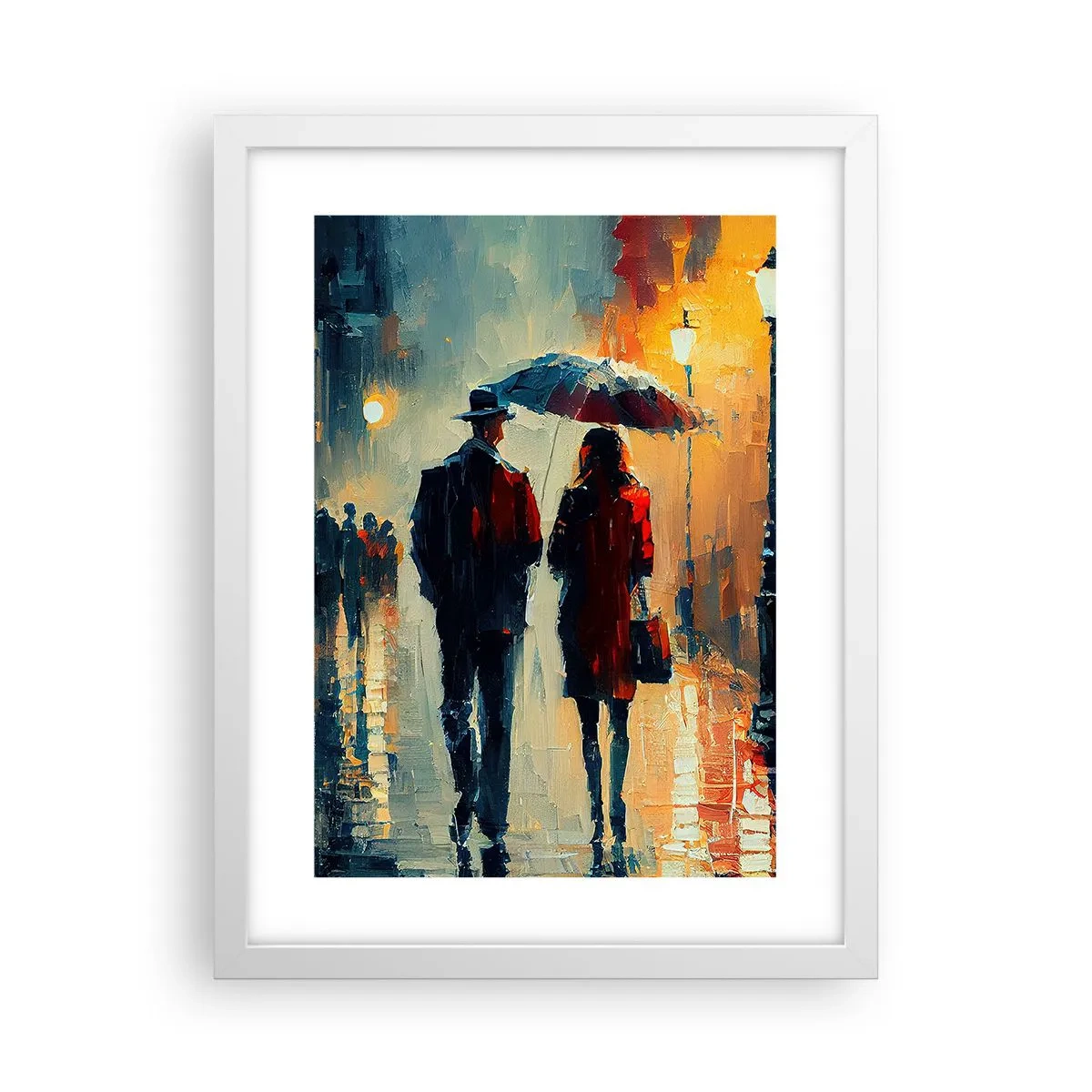 Plakát v bílém rámu - Městská love story - 30x40 cm