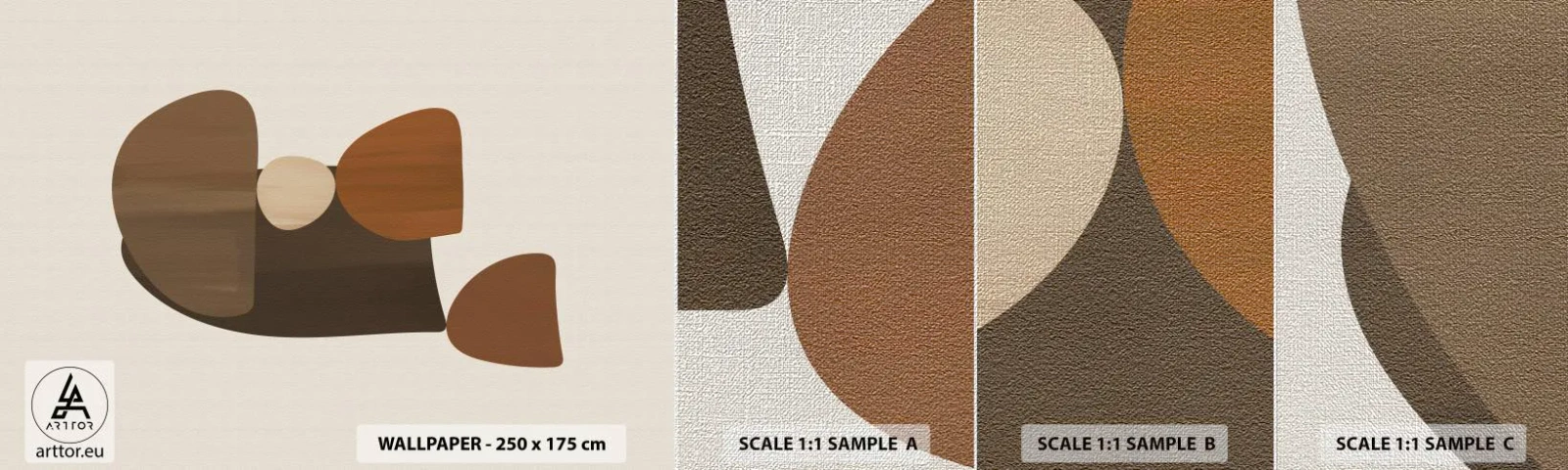 Vzor Fototapety Premium Canvas - Bronzová kompozice - Abstrakce, Kus, Moderní umění - 100x30 cm