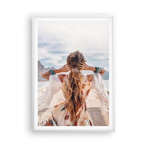 Plakát v bílém rámu - Na cestě ke štěstí - 70x100 cm