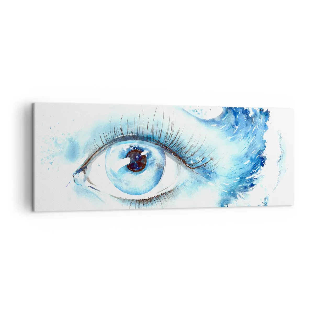 Obraz na plátně - Ponořit se do modři pohledu - 140x50 cm