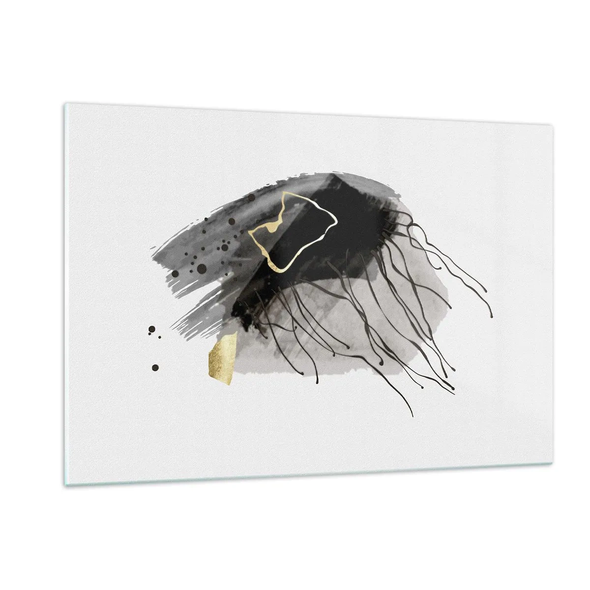 Obraz na skle - V černé a zlaté - 120x80 cm