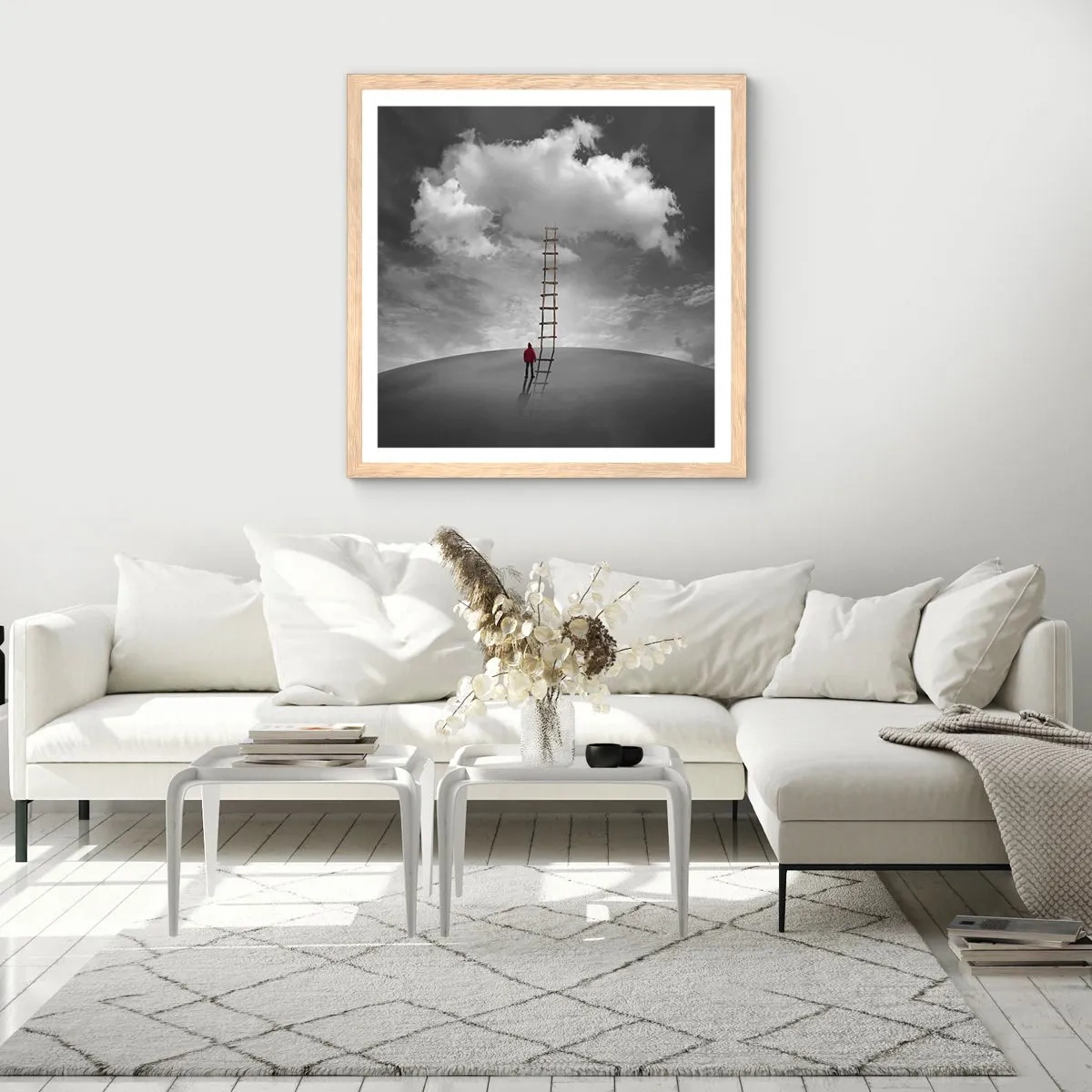 Plakát v rámu světlý dub - Všechno je možné - 40x40 cm