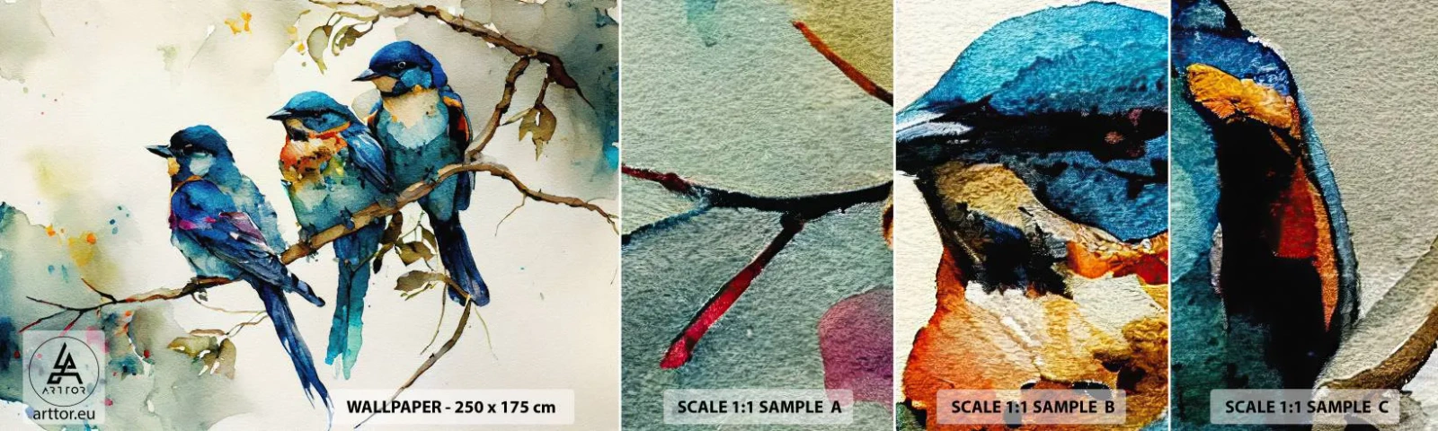 Vzor Fototapety Samolepicí Deluxe Sticker - Urazil se? - Ptactvo, Příroda, vodové barvy - 100x30 cm