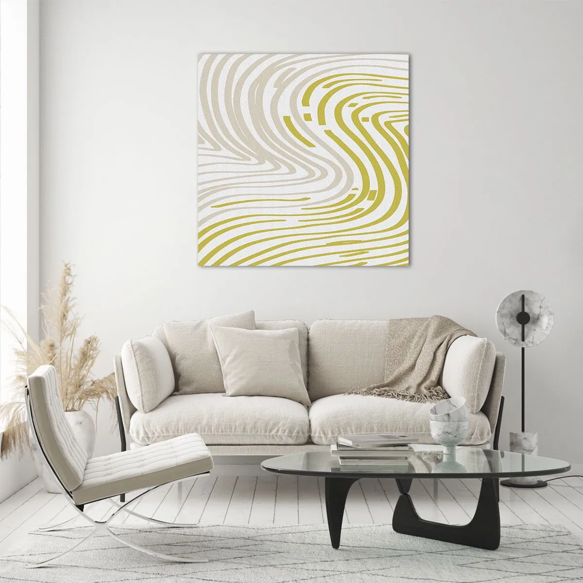 Obraz na skle - Kompozice s mírným ohybem - 60x60 cm