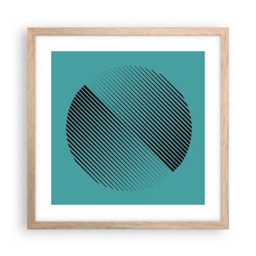 Plakát v rámu světlý dub - Kruh – geometrická variace - 40x40 cm