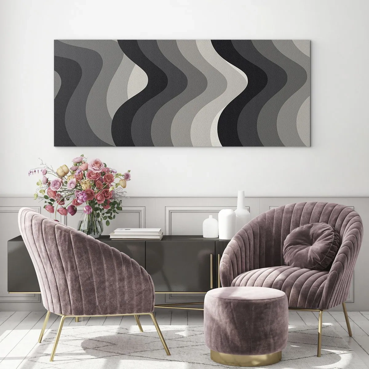 Obraz na skle - Vlna za vlnou - 120x50 cm