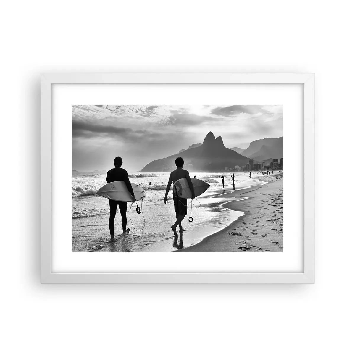 Plakát v bílém rámu - Samba na jednu vlnu - 40x30 cm