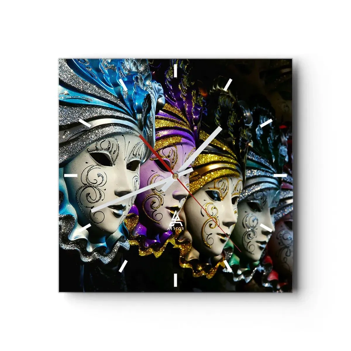 Nástěnné hodiny - Tajemství ve zlaté a ve stříbrné - 40x40 cm