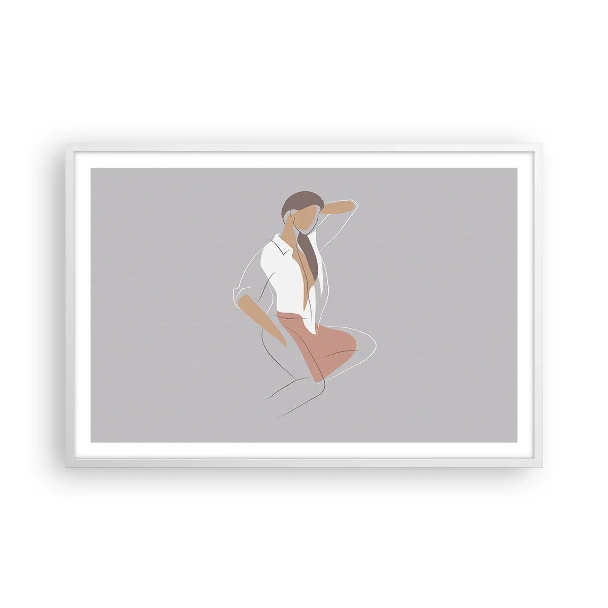 Plakát v bílém rámu - Obrys půvabu - 91x61 cm