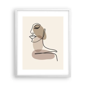 Plakát v bílém rámu - Při poslechu samé sebe - 40x50 cm