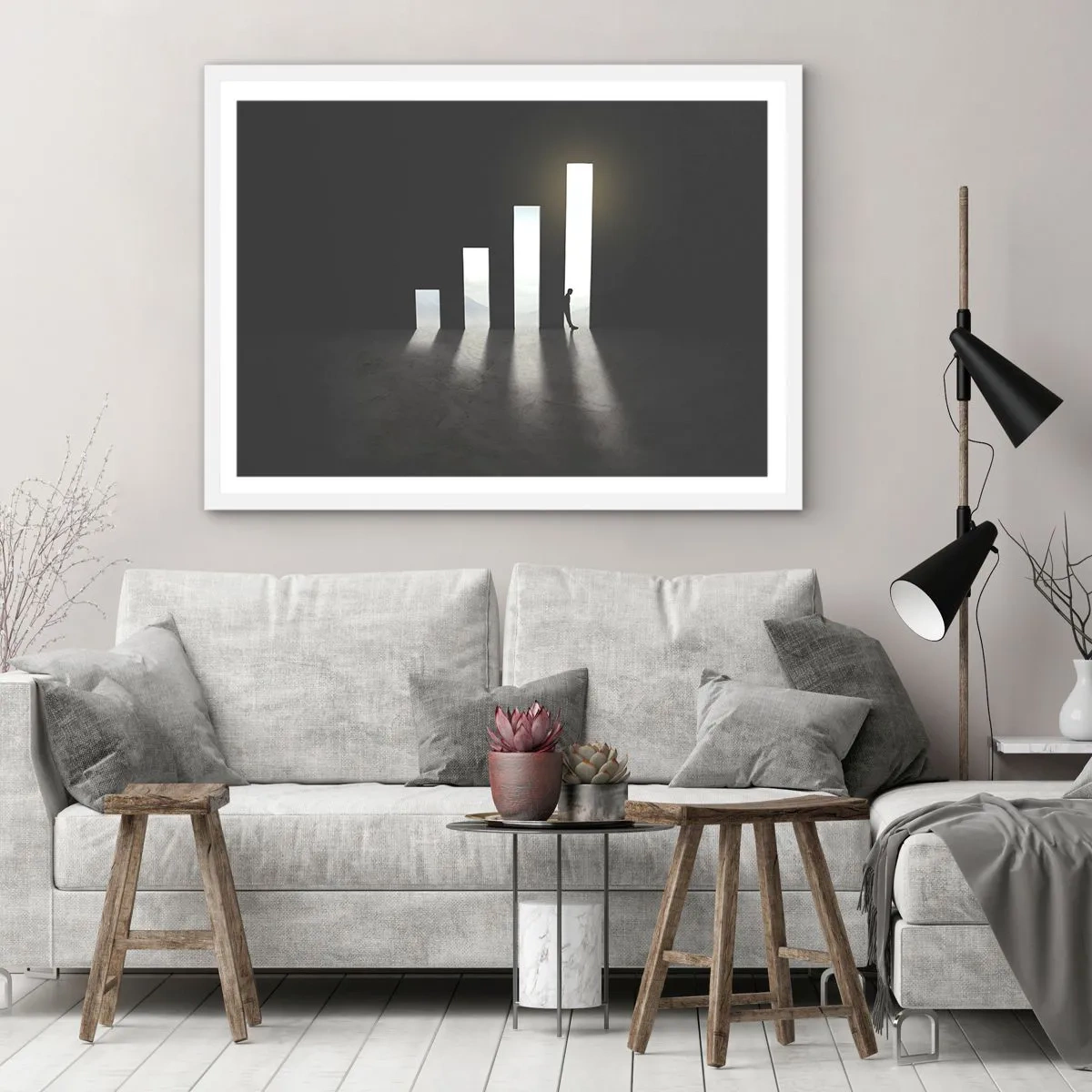 Plakát v bílém rámu - Úspěch – imprese - 91x61 cm