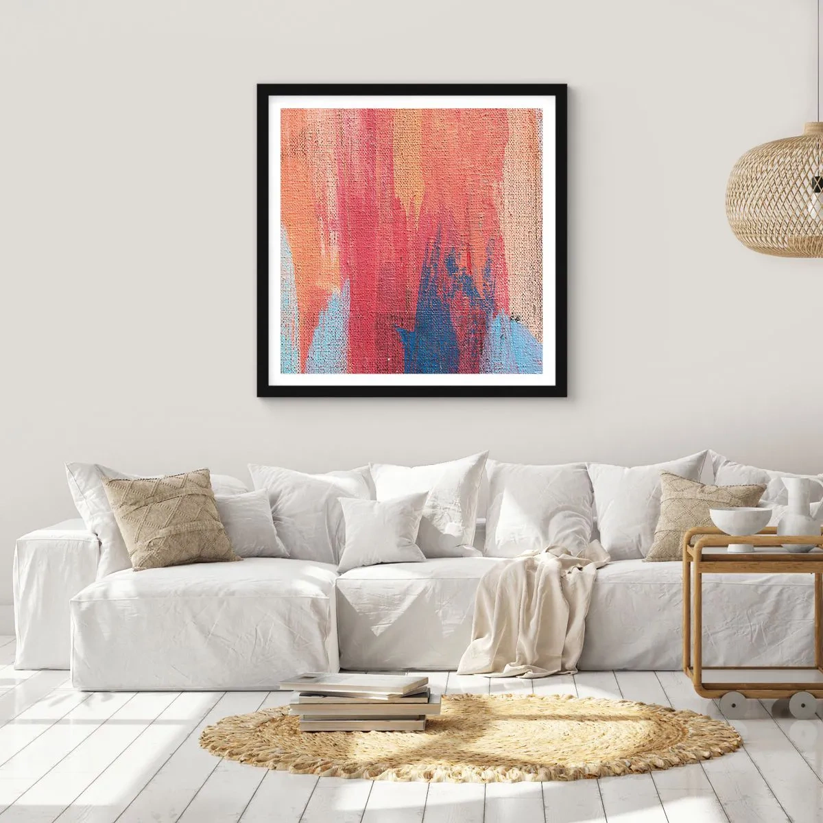 Plakát v černém rámu - Stékat duhou - 40x40 cm