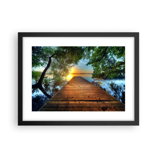 Plakát v černém rámu - Nespěchej, posaď se - 40x30 cm