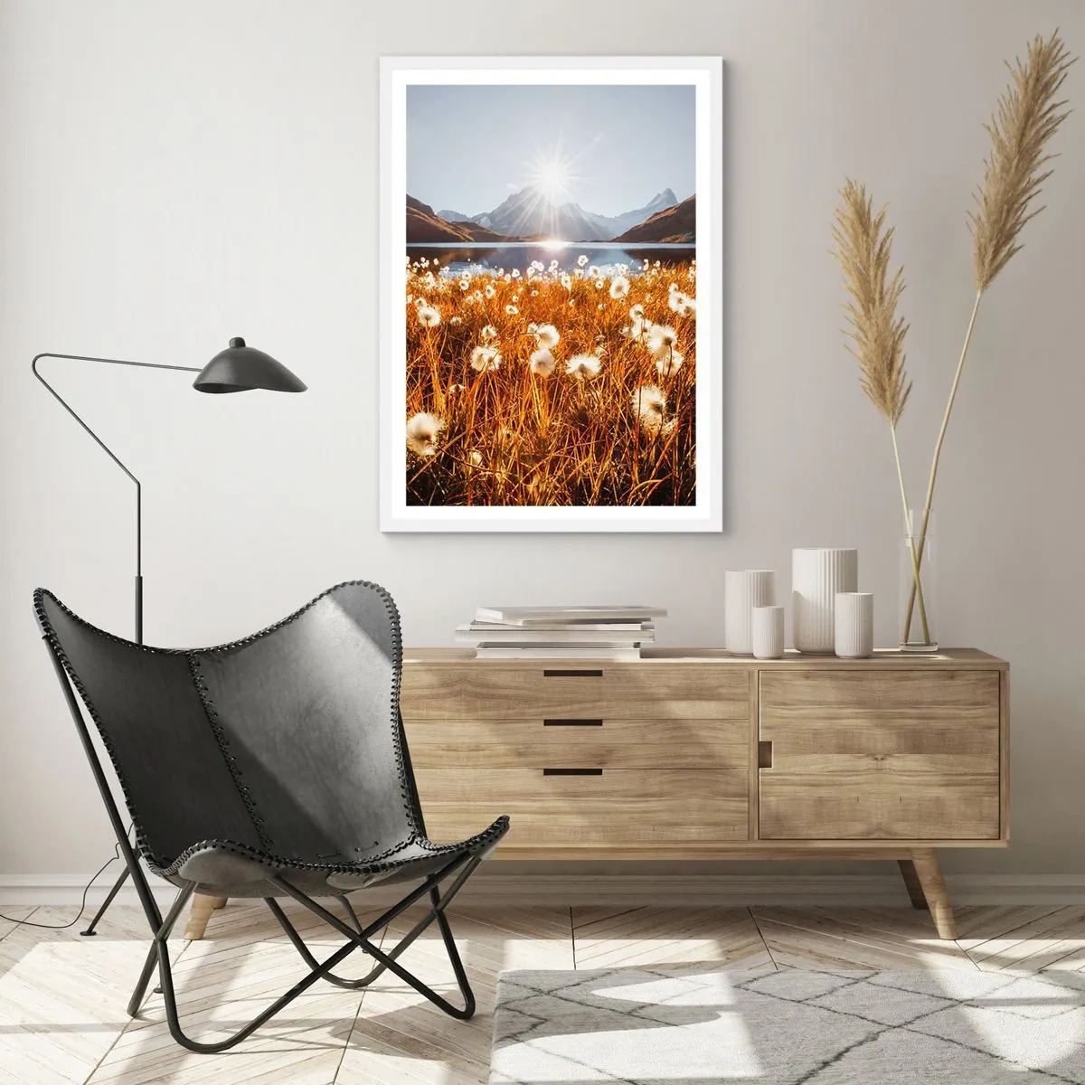 Plakát v bílém rámu - Tvrdost skal, měkkost trav - 30x40 cm