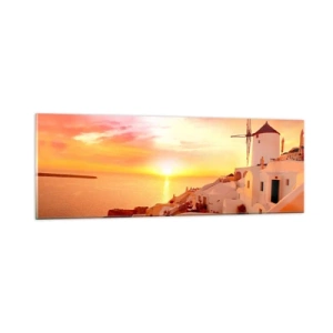 Obraz na skle - Rozplynout se v bílé a zlaté - 90x30 cm