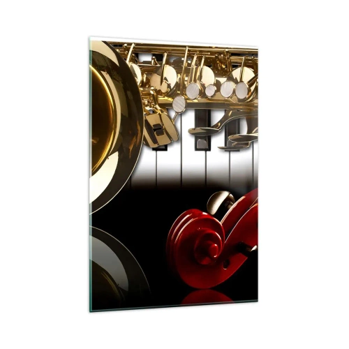 Obraz na skle - Plech, dřevo a slonovinová kost - 80x120 cm