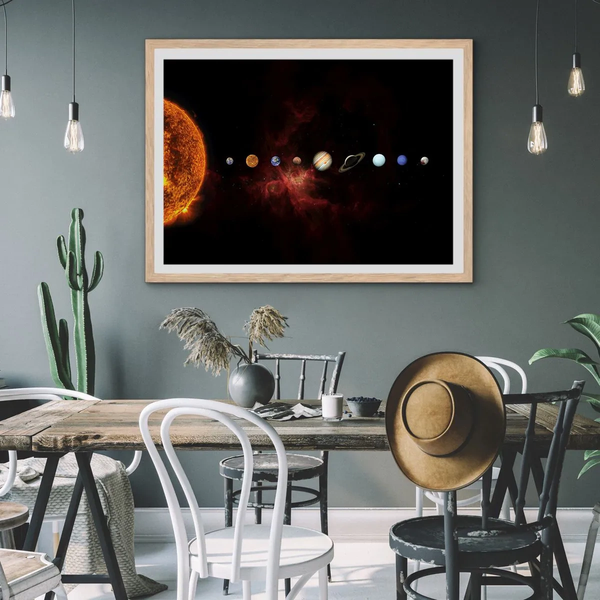 Plakát v rámu světlý dub - Naše čtvrť - 70x50 cm