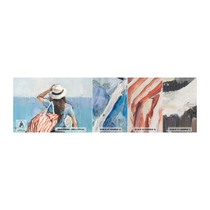 Vzor Fototapety Premium Canvas - Vítej na dovolené - Pláž, Žena, Námořní - 100x30 cm