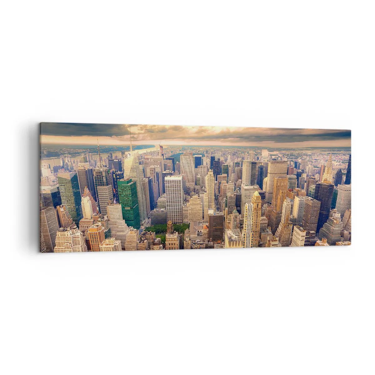 Obraz na plátně - Pozlacené Metropolis - 140x50 cm