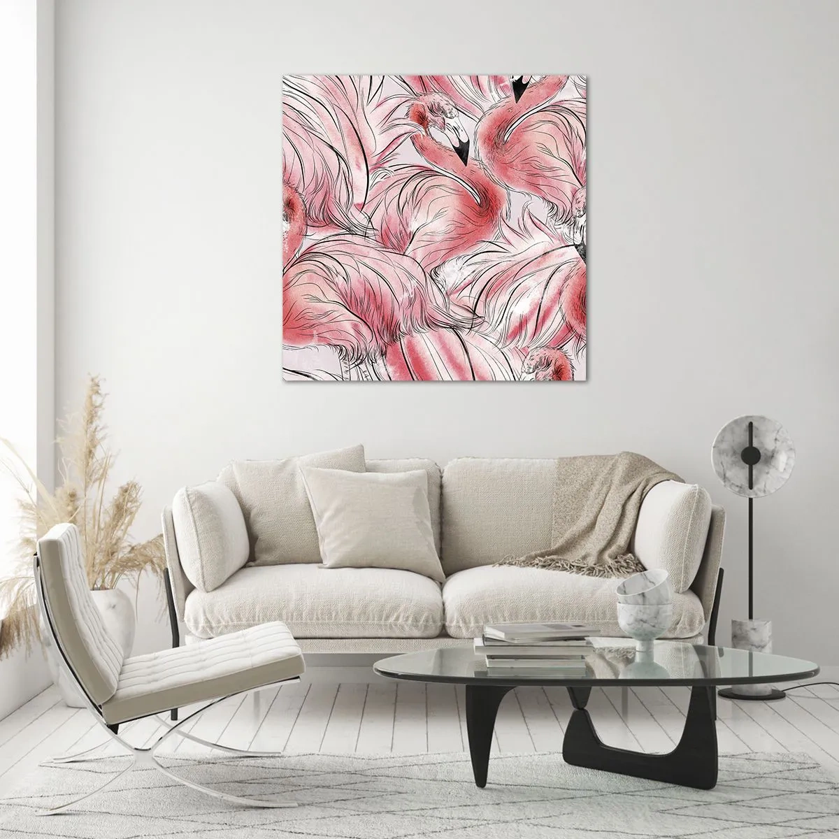 Obraz na skle - Ptačí corps de ballet - 50x50 cm