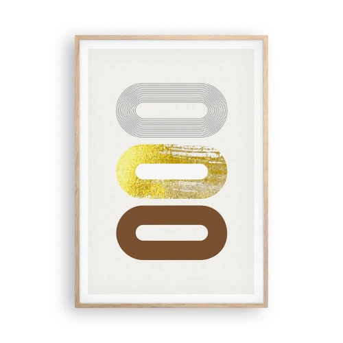 Plakát v rámu světlý dub - Ooo! - 70x100 cm