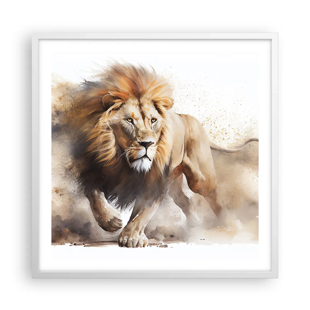 Plakát v bílém rámu - Král se pohnul - 60x60 cm