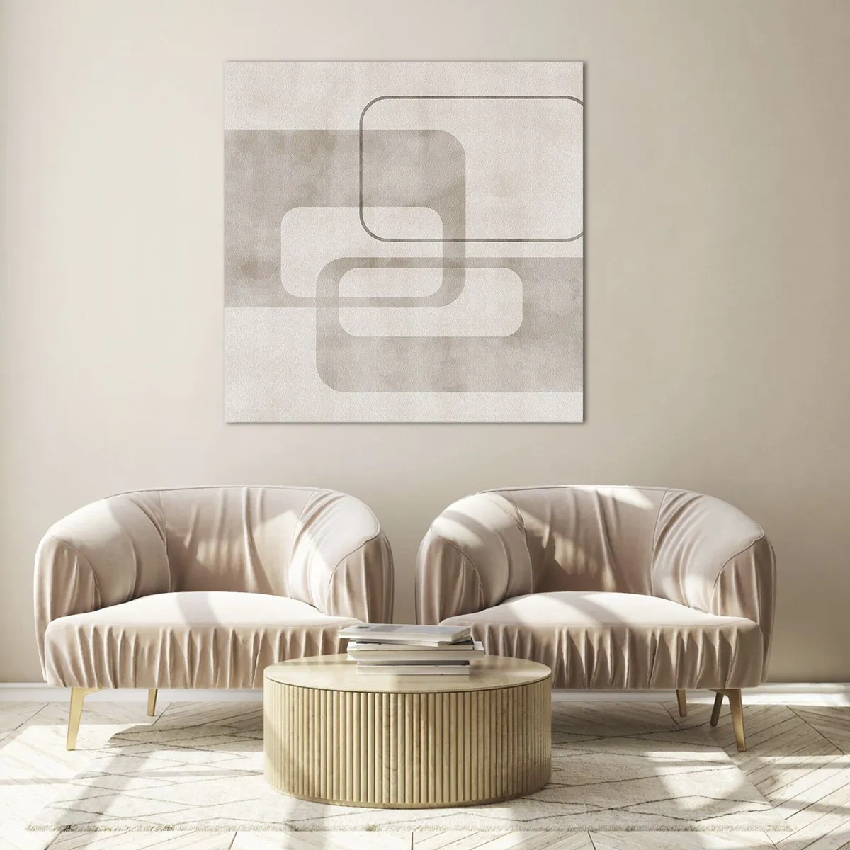 Obraz na skle - Geometrická fuga - 40x40 cm