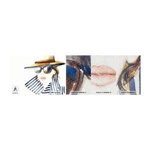 Vzor Fototapety Premium Canvas - Florida vítá! - ženská tvář, Portrét ženy, Móda - 100x30 cm