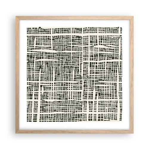Plakát v rámu světlý dub - Tkaná kompozice - 50x50 cm