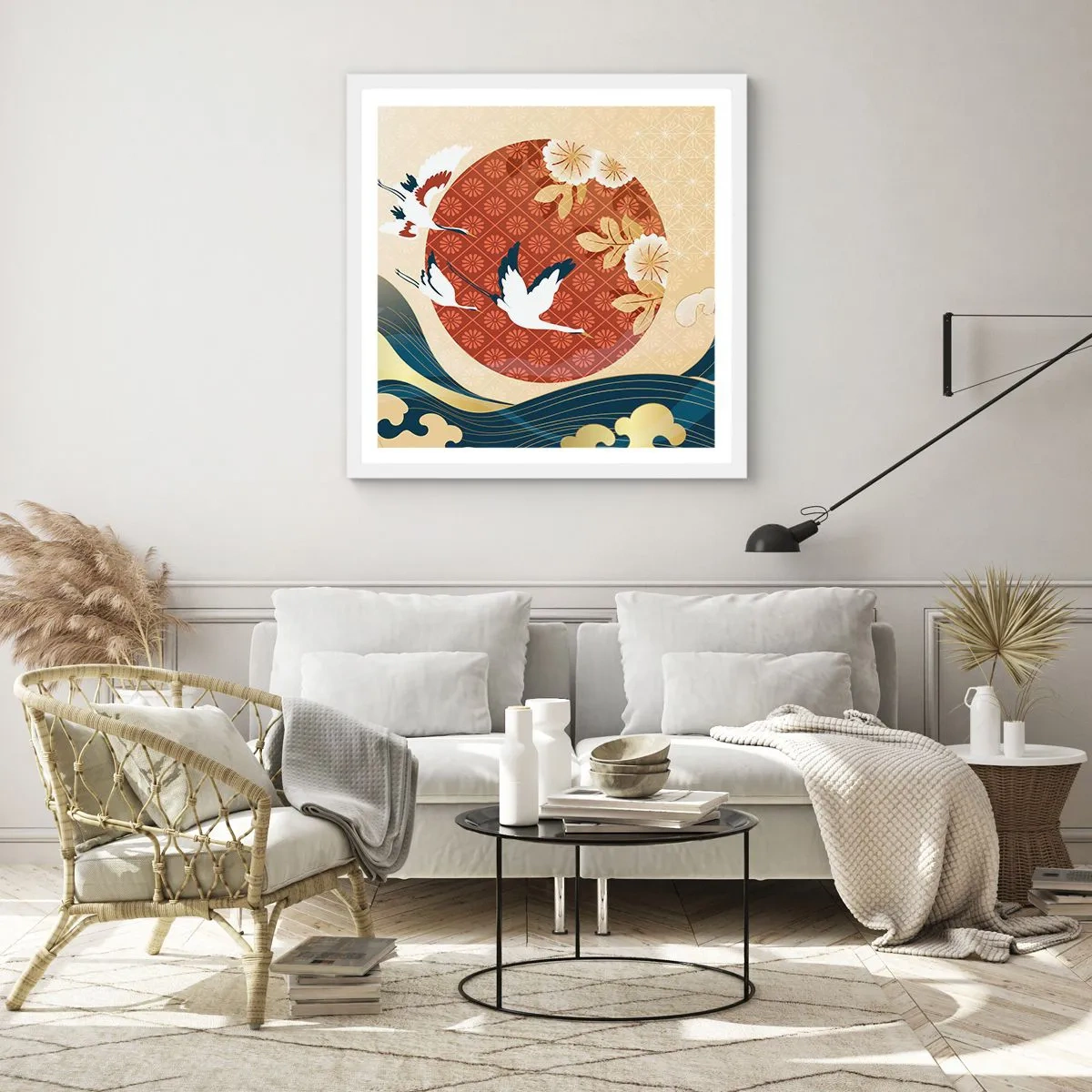 Plakát v bílém rámu - Japonská pohádka - 50x50 cm