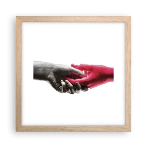 Plakát v rámu světlý dub - Spolu i když jsme odlišní - 30x30 cm