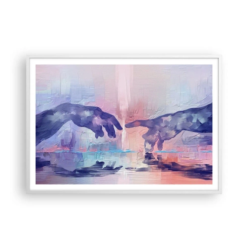 Plakát v bílém rámu - Božská jiskra života - 100x70 cm