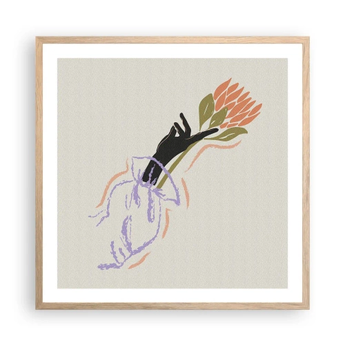 Plakát v rámu světlý dub - Sesterský dotek - 60x60 cm