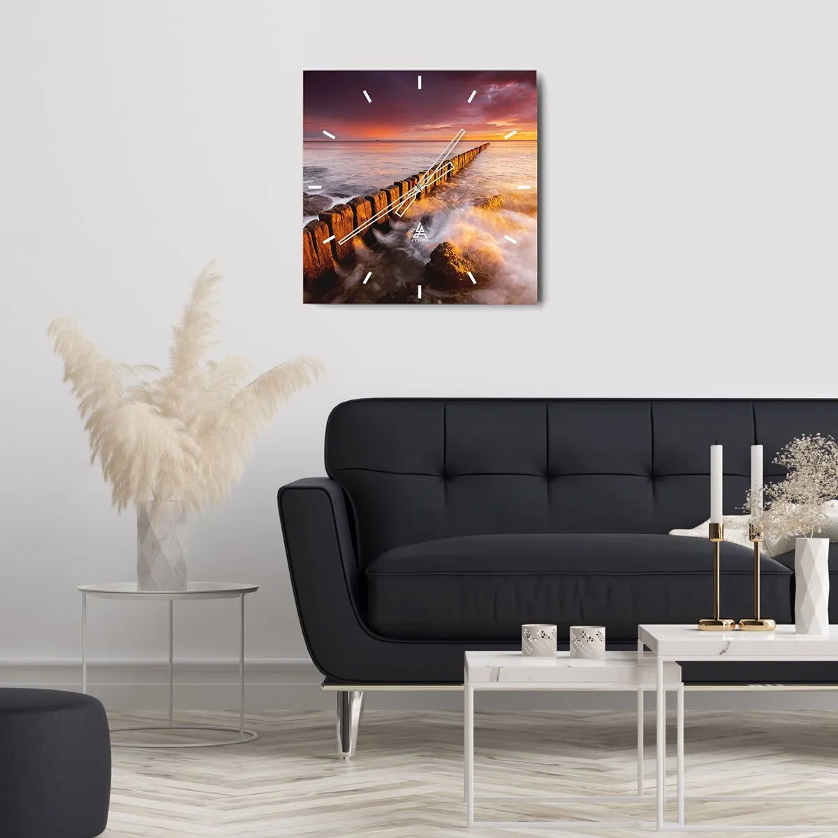 Nástěnné hodiny - Jemnost vln - 40x40 cm