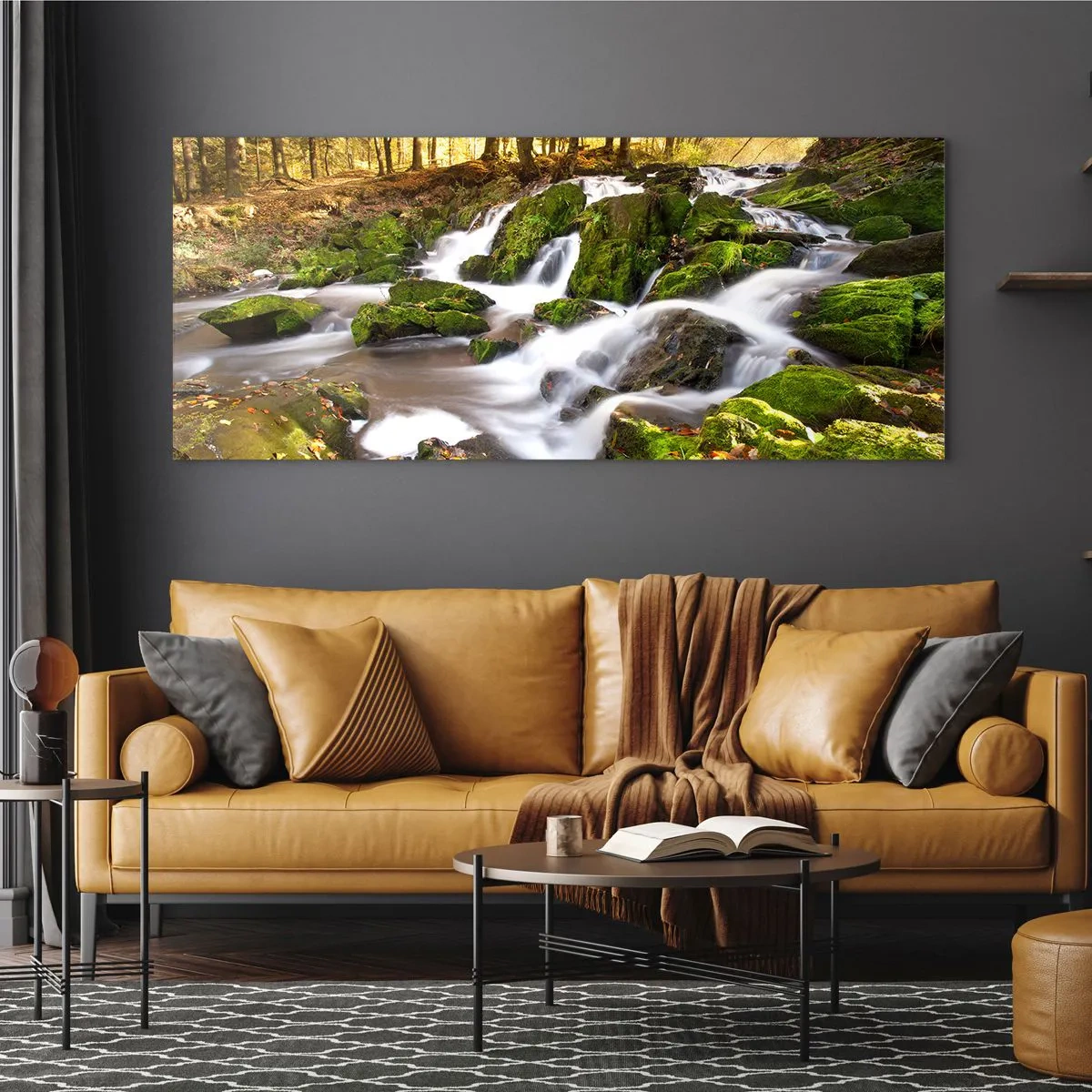 Obraz na skle - Chvatem podzimním lesem - 120x50 cm