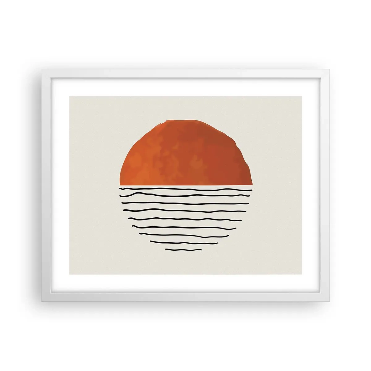 Plakát v bílém rámu - V japonské atmosféře - 50x40 cm
