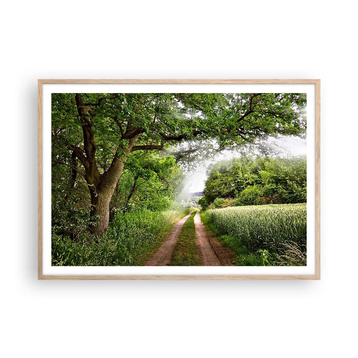 Plakát v rámu světlý dub - Et in Arcadia ego - 100x70 cm