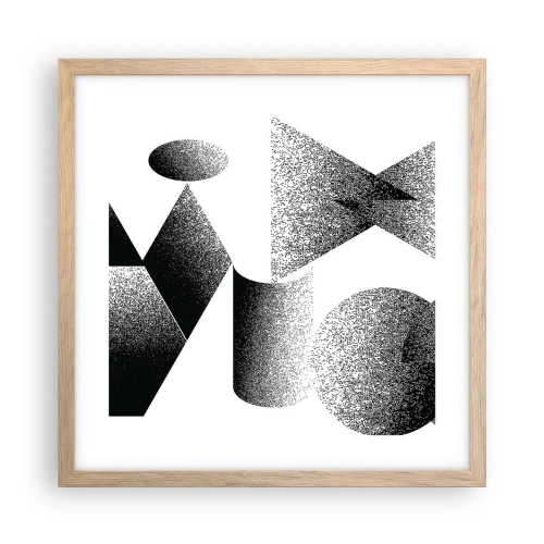 Plakát v rámu světlý dub - Úhly a ovály - 40x40 cm